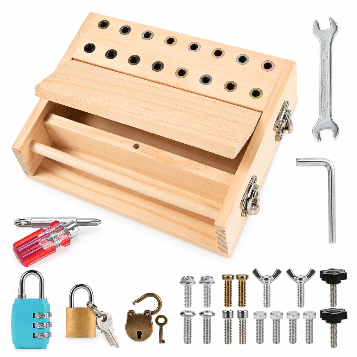 Tableau D’Activités Montessori Avec Serrures Et Clés - Enfant Joyeux