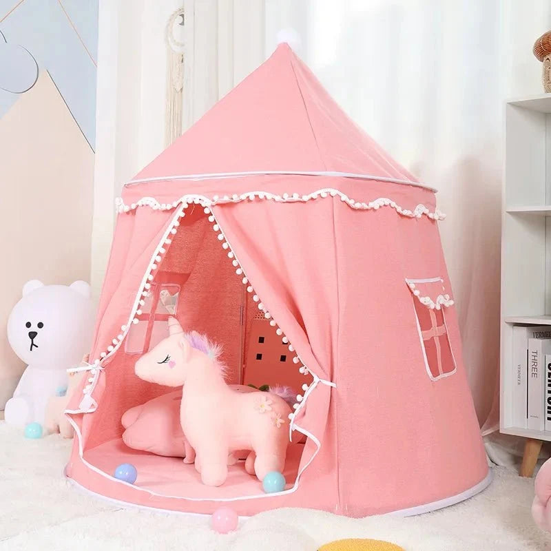 Tipi Enfant Pliable en Tissu Effet Peluche Pour Intérieur et Extérieur