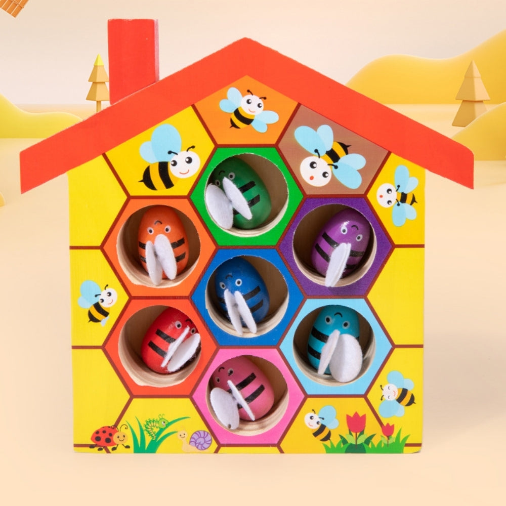 Jeu de tri éducatif Montessori en bois, idéal pour l’apprentissage par le jeu