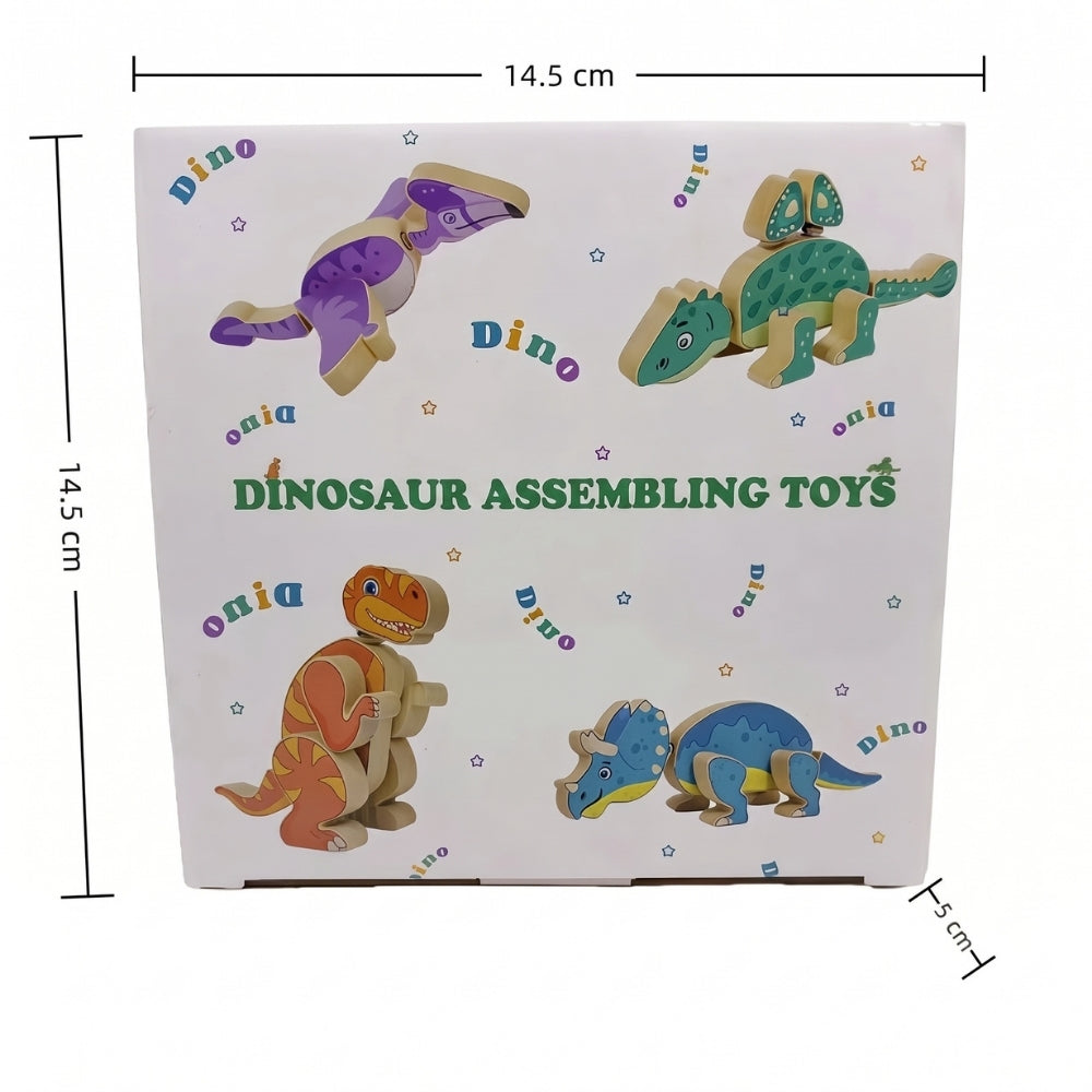 Détail des pièces de bois conçues pour assembler les dinosaures