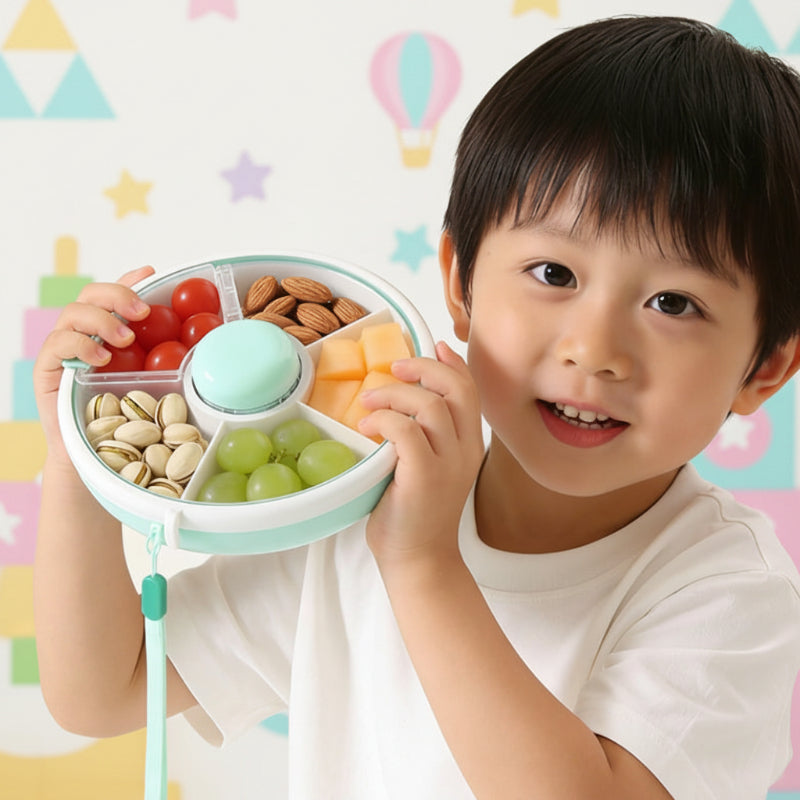 Vue de la boîte à collations pour enfants et de ses compartiments