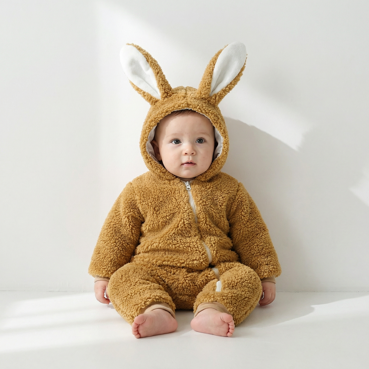 Vêtement douillet pour bébé avec motif lapin