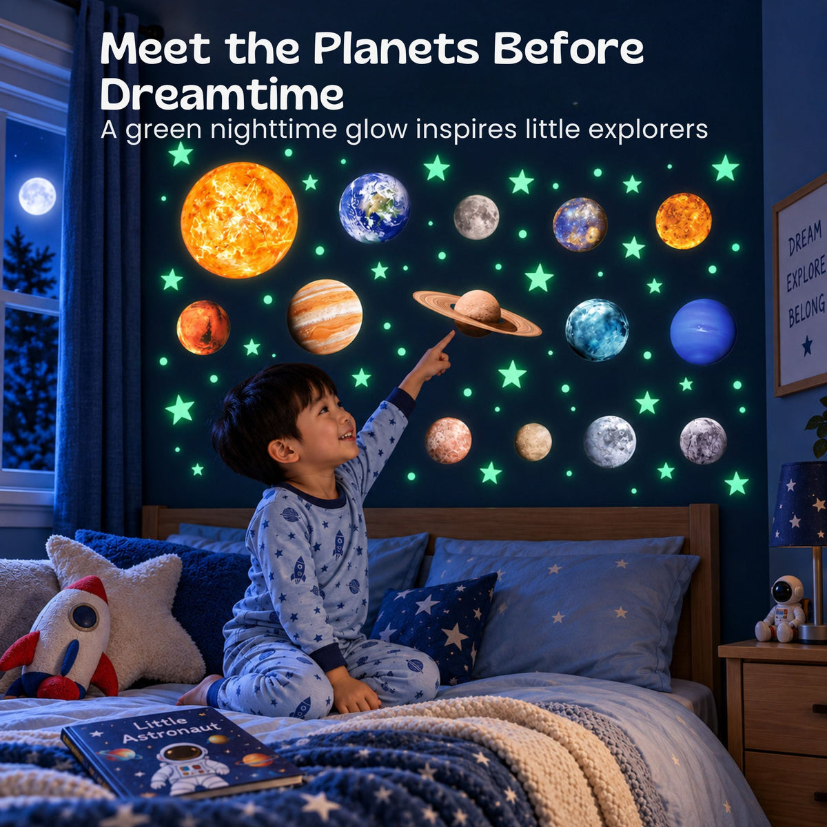 Autocollants de fusées et de planètes pour une chambre d’enfant