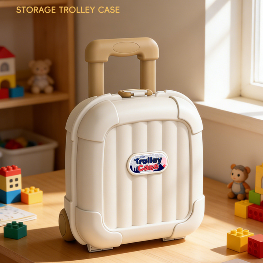Valise de rangement pour enfants posée sur une surface