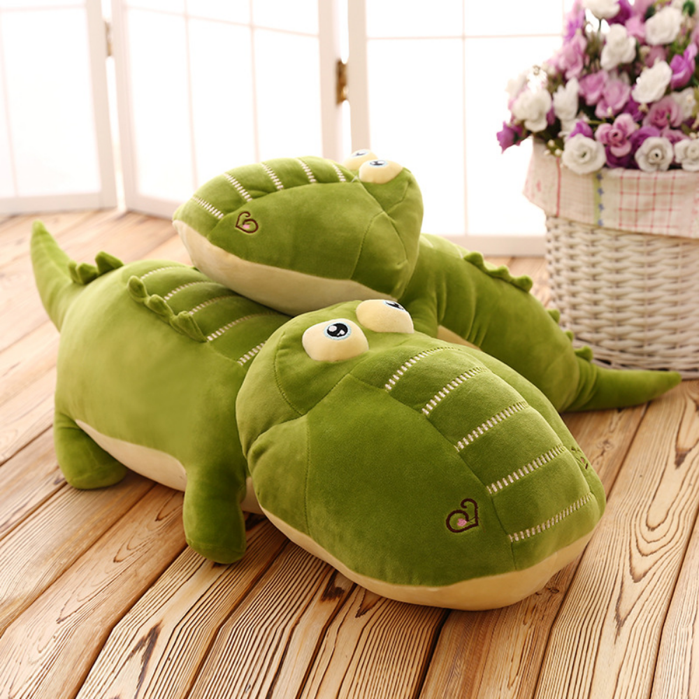 Peluche crocodile adaptée aux moments de détente