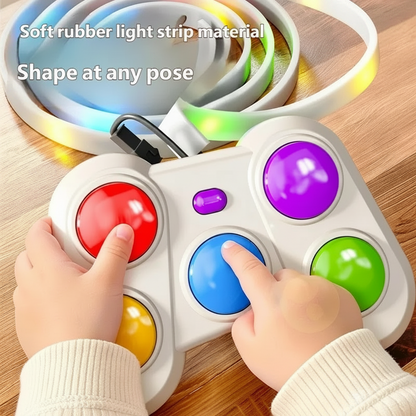 Détail des boutons colorés du jeu électronique