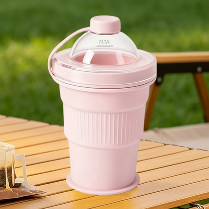 Vue de dessus du gobelet pliable en silicone