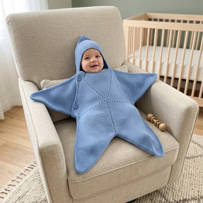 Combinaison bébé au crochet en forme d’étoile, vue de face
