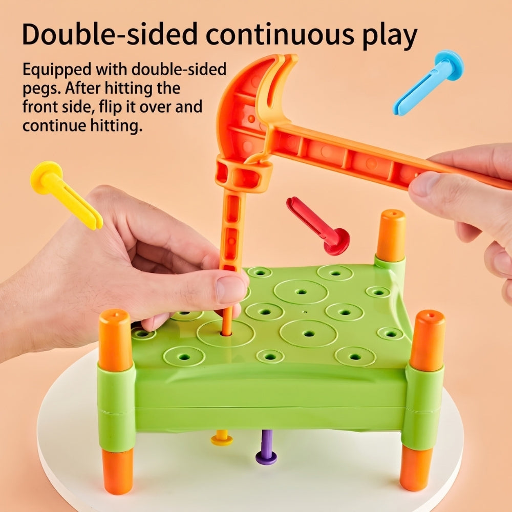Ensemble de jeu Montessori avec marteau et chevilles en bois