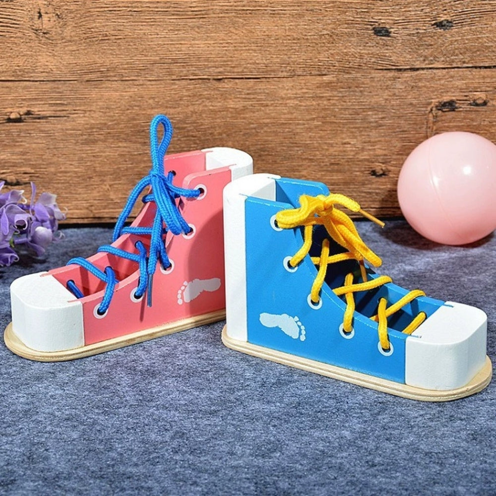 Chaussure d’apprentissage en bois pour pratiquer la coordination