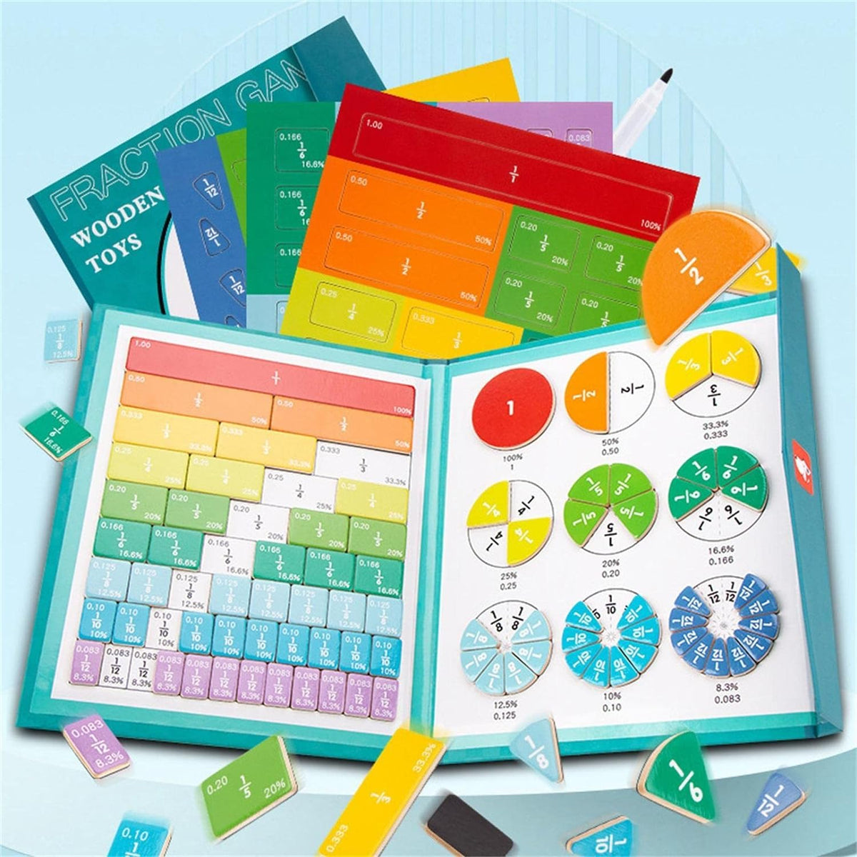 Livre Magnétique Montessori Pour Apprendre Les Fractions