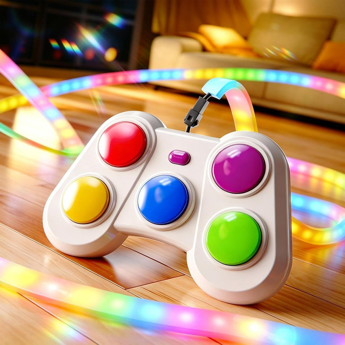 Jeu de réaction lumineux avec boutons colorés