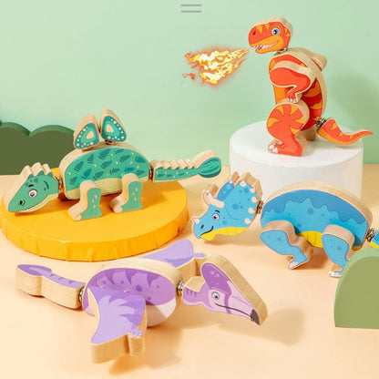 Enfant assemblant un dinosaure avec l’ensemble de construction