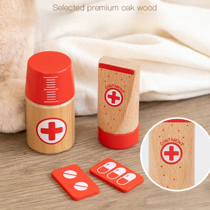 Trousse de docteur pour enfants avec accessoires de jeu en bois