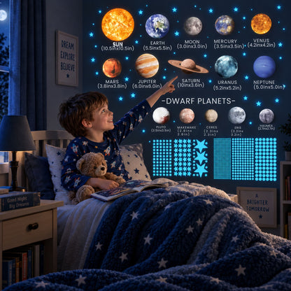 Autocollants d’étoiles et de planètes pour décorer une chambre