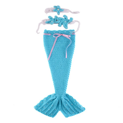 Baby Mermaid Set With Tail Top And Headband
