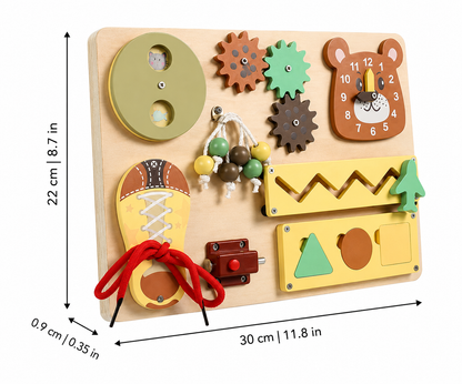 Horloge en bois pour enfants avec engrenages mobiles et chiffres visibles