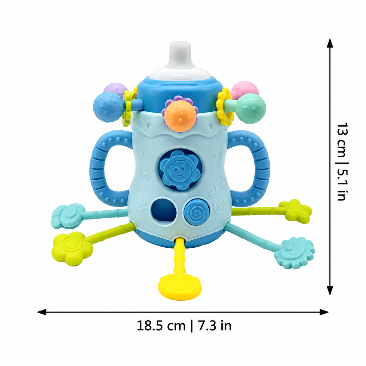 Jouet de dentition pour bébé avec textures variées et formes stimulantes