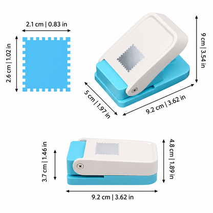 Perforatrice manuelle utilisée pour créer des formes de timbre en papier