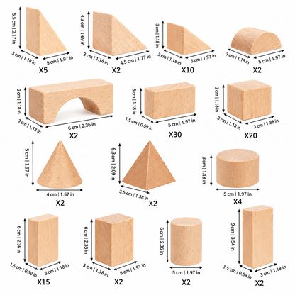 Blocs de construction en bois empilés pour créer différentes structures