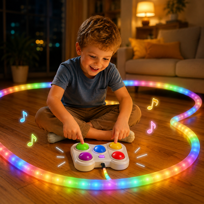 Vue de face du jeu à boutons lumineux