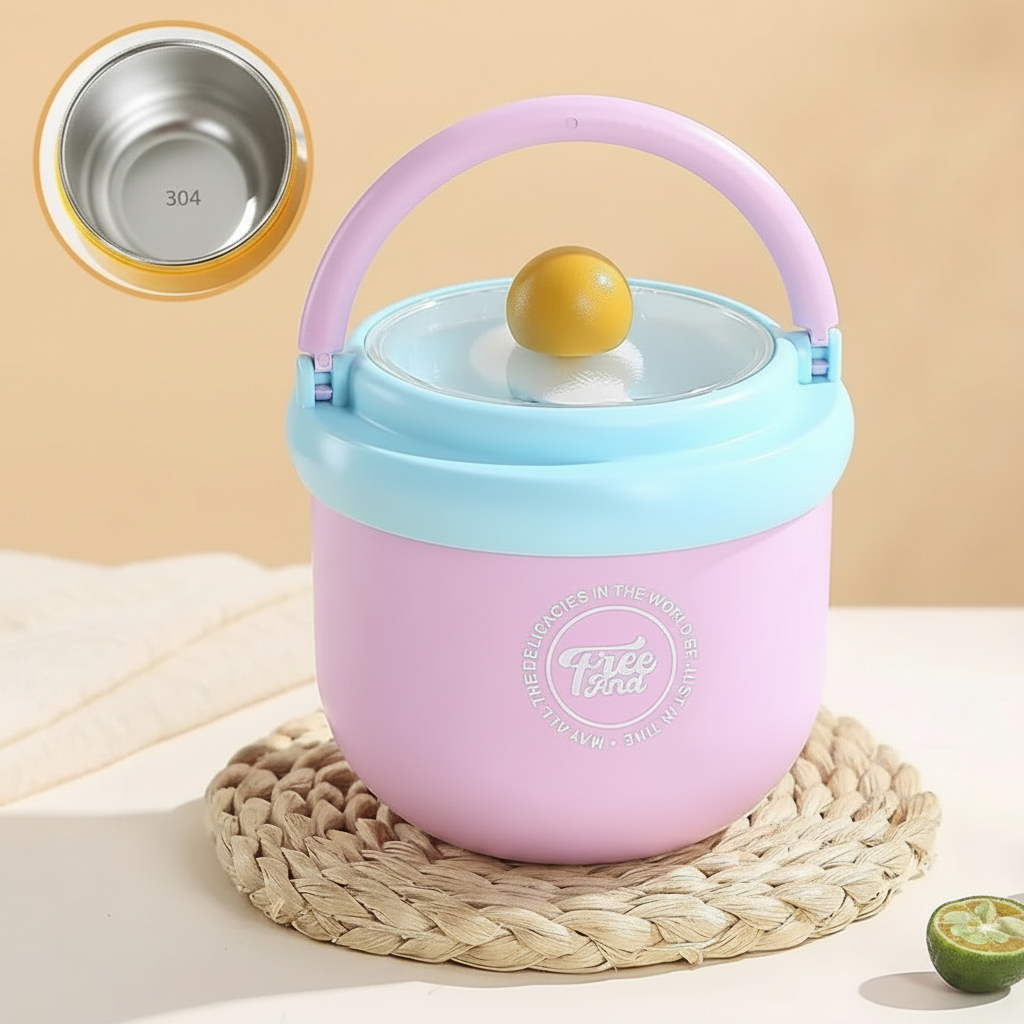 Bol-Repas Isotherme En Acier Inoxydable Avec Cuillère
