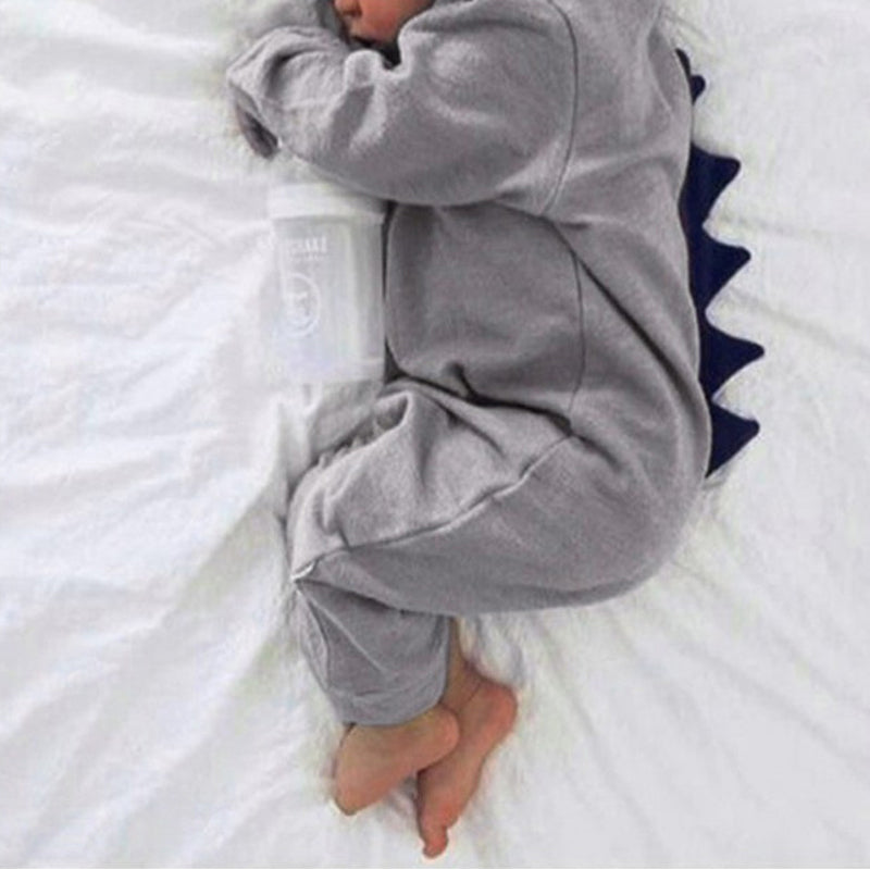 Grenouillère une pièce pour bébé avec capuchon dinosaure