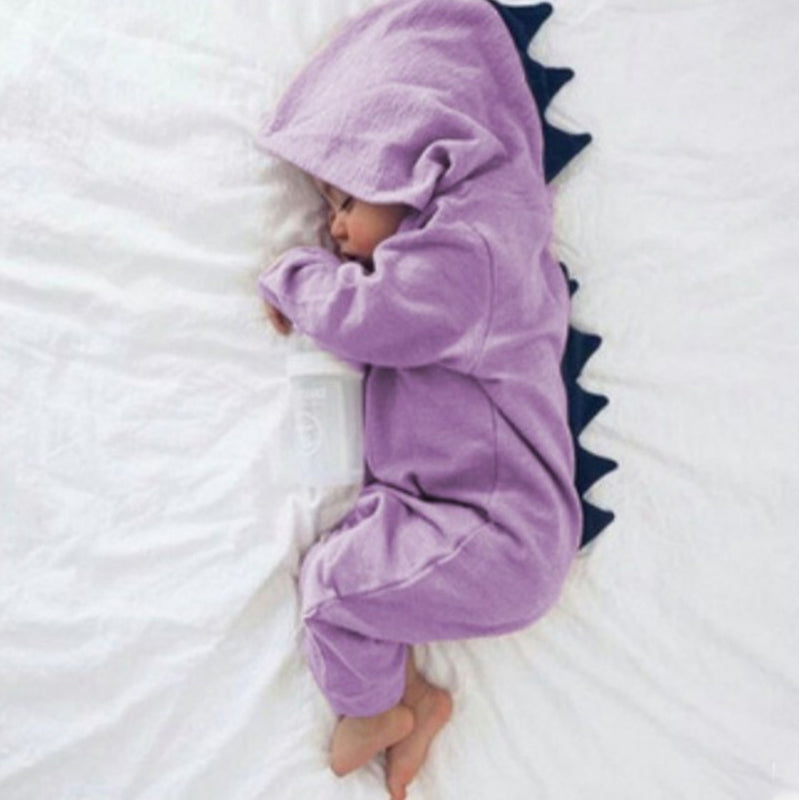 Grenouillère Dinosaure À Capuchon Pour Bébé