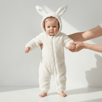 Barboteuse Bébé En Cachemire Motif Lapin - Enfant Joyeux