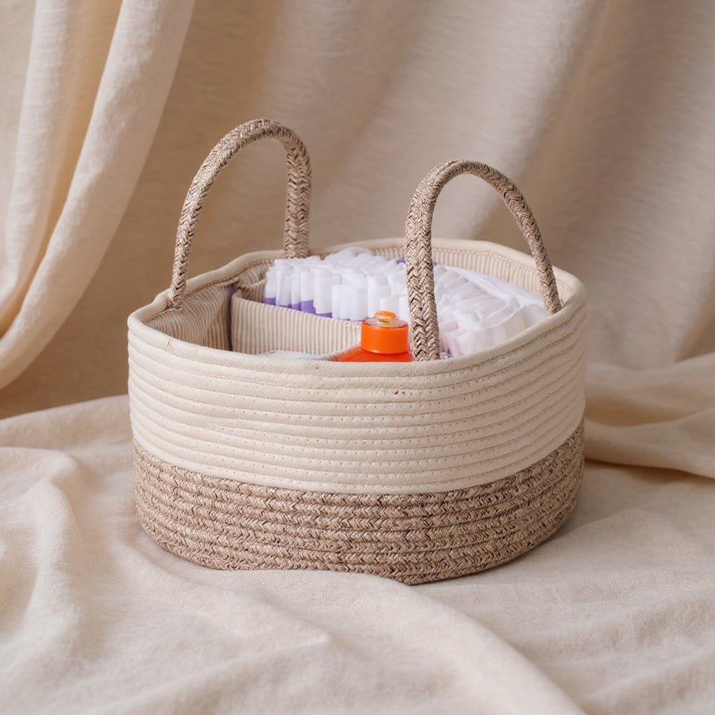 Panier à couches en coton avec séparateur amovible