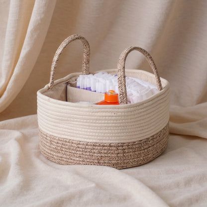 Panier à couches en coton avec séparateur amovible