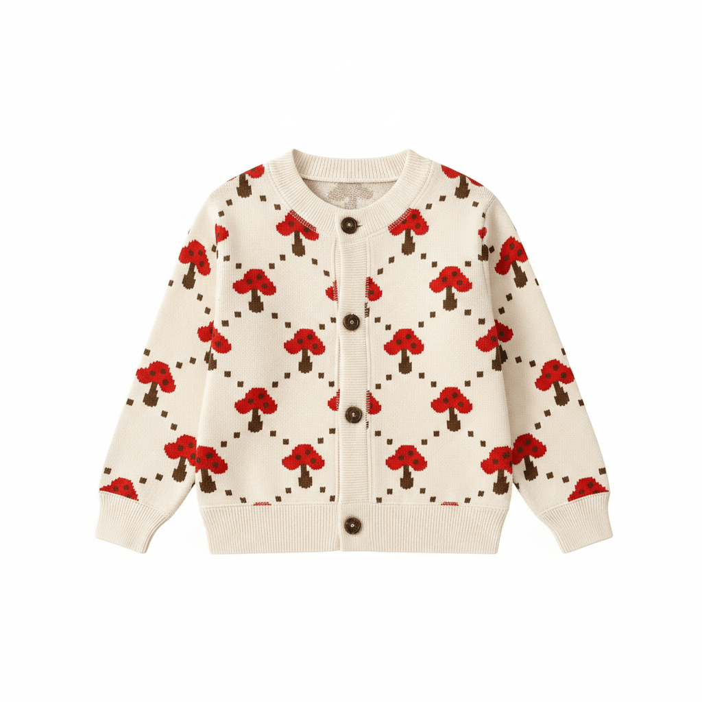 Cardigan Tricoté Pour Enfant À Imprimés Colorés - Enfant Joyeux