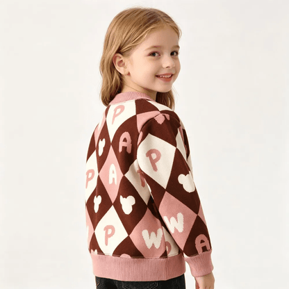 Cardigan Tricoté Pour Enfant À Imprimés Colorés - Enfant Joyeux
