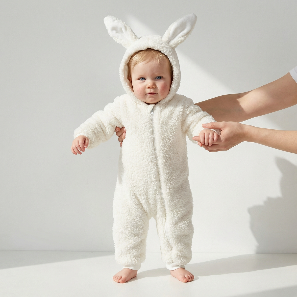 Barboteuse bébé en cachemire avec motif lapin