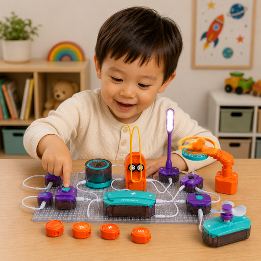 Trousse électronique STEM avec circuits encliquetables pour enfants