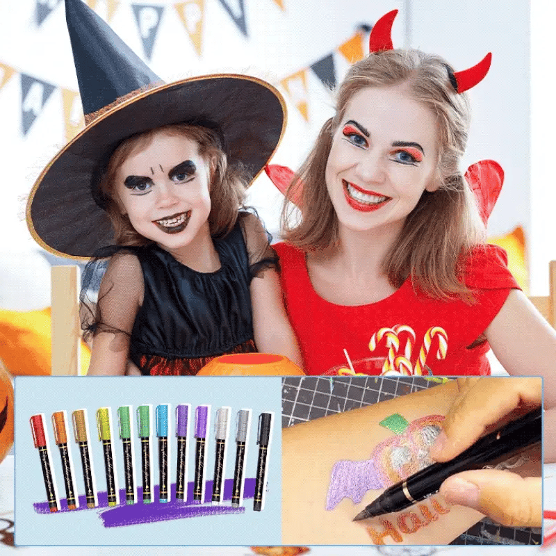 Crayons De Maquillage Corporel 10 Couleurs Lavables - Enfant Joyeux