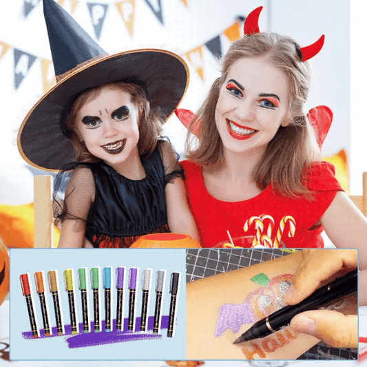 Crayons De Maquillage Corporel 10 Couleurs Lavables - Enfant Joyeux