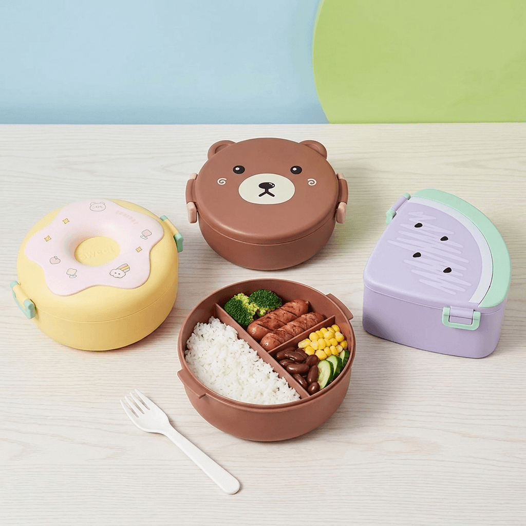 Boîte à lunch bento étanche à 2 compartiments pour enfants
