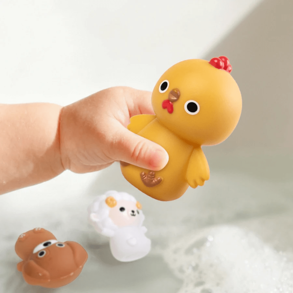 Ensemble De 3 Voitures Jouets Animaux En Silicone - Enfant Joyeux