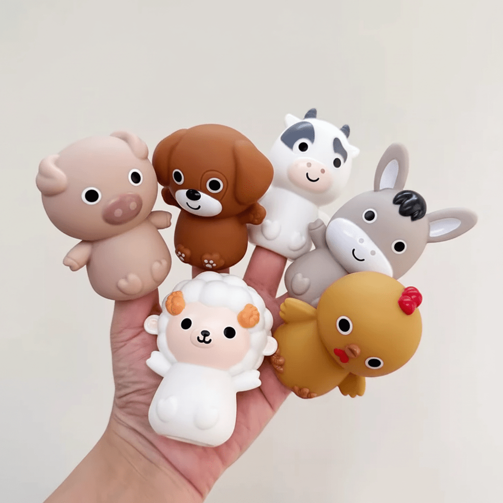 Ensemble De 3 Voitures Jouets Animaux En Silicone - Enfant Joyeux