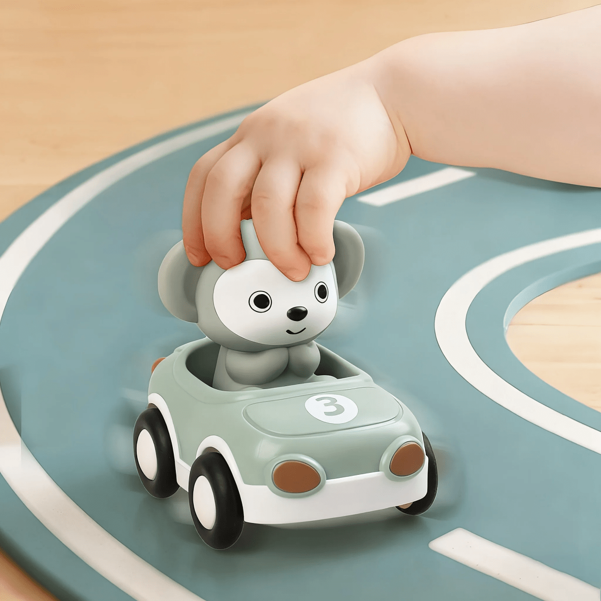 Ensemble De 3 Voitures Jouets Animaux En Silicone - Enfant Joyeux