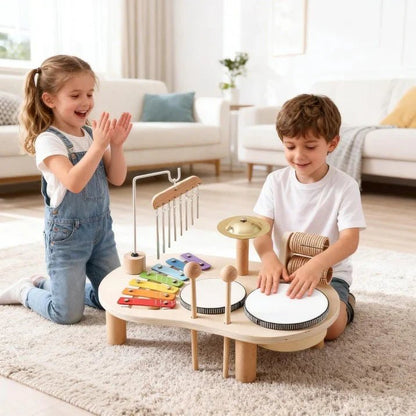 Ensemble De Jouets Musicaux En Bois Montessori - Enfant Joyeux