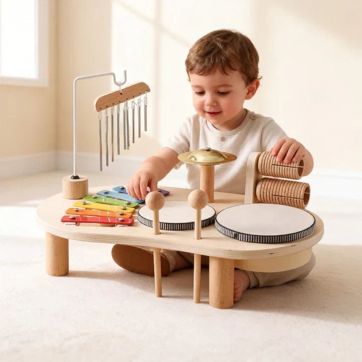 Ensemble De Jouets Musicaux En Bois Montessori - Enfant Joyeux