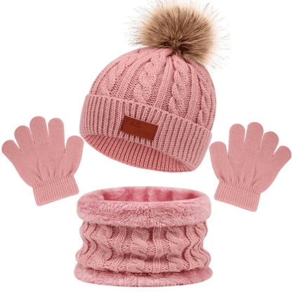 Ensemble D’hiver Pour Enfant Avec Tuque Foulard Et Mitaines - Enfant Joyeux