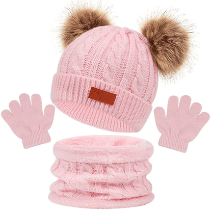 Ensemble D’hiver Pour Enfant Avec Tuque Foulard Et Mitaines - Enfant Joyeux