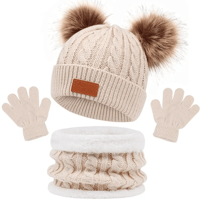 Ensemble D’hiver Pour Enfant Avec Tuque Foulard Et Mitaines - Enfant Joyeux