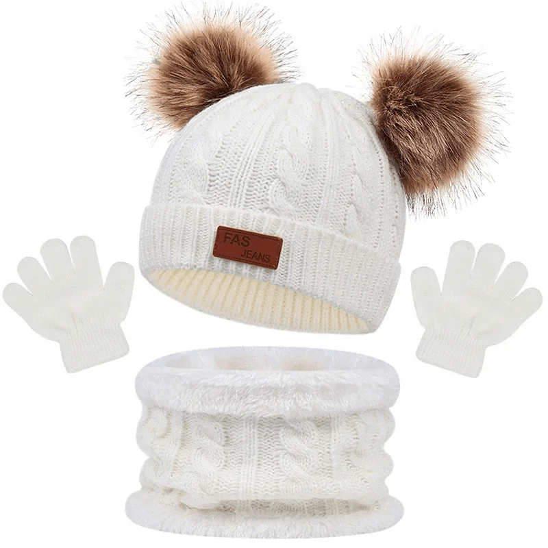 Ensemble D’hiver Pour Enfant Avec Tuque Foulard Et Mitaines - Enfant Joyeux