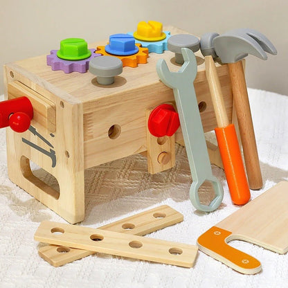 Ensemble D’outils En Bois Pour Enfants Avec Boîte 29 Pièces - Enfant Joyeux