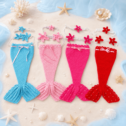 Ensemble Sirène Pour Bébé Avec Queue Haut Et Bandeau - Enfant Joyeux