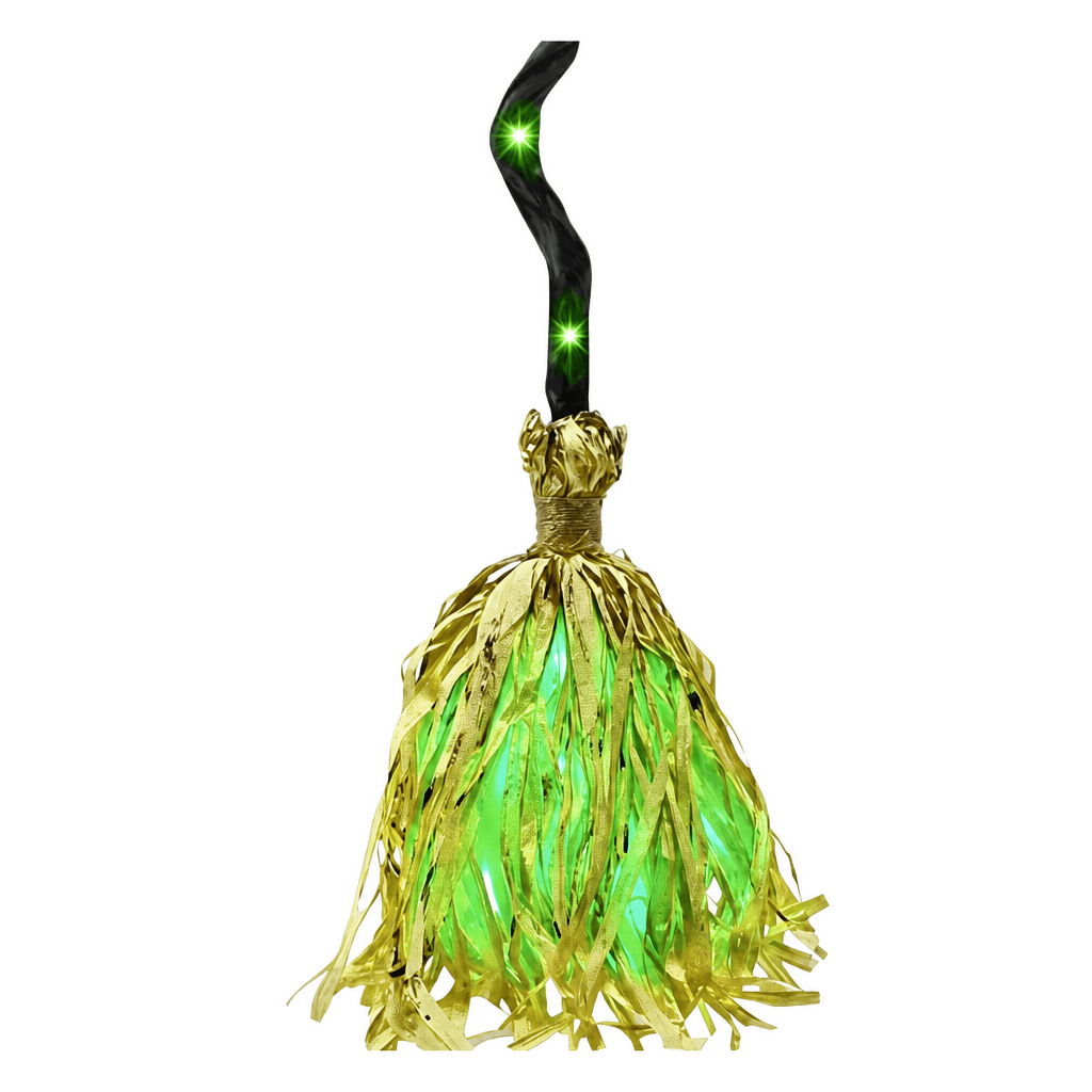 Balai d’Halloween animé présenté comme décoration saisonnière